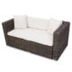 Polyrattan Grau Garten Gartensofa Poly - Rattan Sofa naturgrau Lounge Outdoor