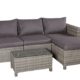 Polyrattan Loungemöbel Set Gruppe Garnitur Gartenmöbel Rattan Lounge Set Polyrattan Sitzgruppe - 2 Loungesessel + Ottomane + Loungetisch + Glasplatte - handgeflochten - braun meliert