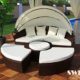 Polyrattan Sonneninsel Rattan Lounge Liege Insel Sonnenliege Gartenliege