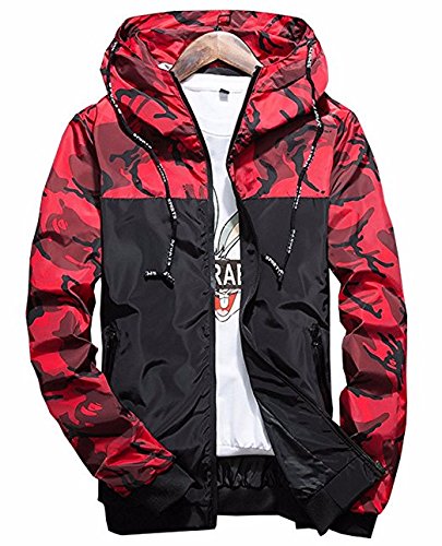 Qingxian Herren Frühling Herbst Jacke Trenchcoat Camouflage Slim Jacke Männer Hoodies Jacke