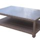 Rattan Lounge Tisch 120x80cm Couchtisch Beistelltisch Braun