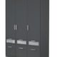 Rauch Kleiderschrank 3-türig mit Schubladen Grau Metallic Nachbildung, BxHxT 136x199x56 cm