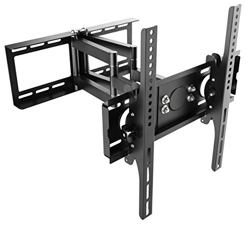 Ricoo TV Wandhalterung R28 Schwenkbar Doppelarm Plasma LCD LED Wandhalter für Fernseher mit ca. 76 - 165cm (30"-65") VESA max. 400x400 universell passend fuer alle TV-Hersteller *** Wandabstand nur 100 mm ***