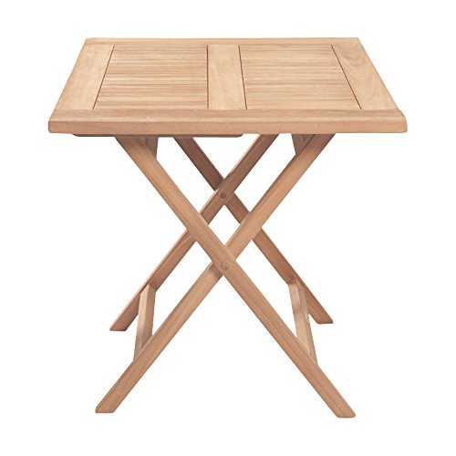 Riva Teak Bistrotisch Gartentisch braun Echtholz 70x70x75 klappbar Balkontisch Tisch