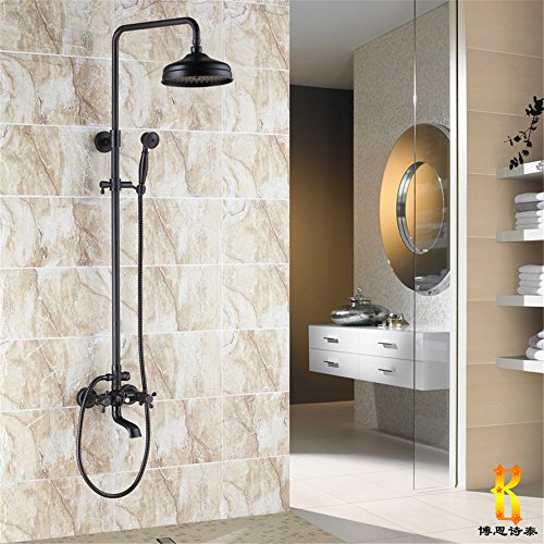 SADASD Bad Armatur Schwarz Bronze Kupfer Wasserhahn, Dusche Aufzug