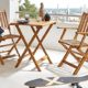 SAM 3-tlg. Gartengruppe Chile, Akazien-Holz, 1x Tisch 60x60 cm + 2x Klappsessel, Set klappbar, massives Balkonset
