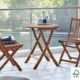 SAM® Balkontisch Blossom Round, Holz-Tisch aus Akazie, Gartentisch 60 cm, zusammenklappbar, runder Klapptisch, massiv & geölt, FSC® 100% zertifiziert
