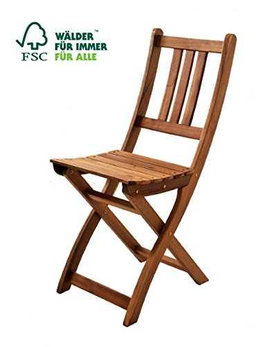 SAM Gartenstuhl Blossom, Akazie-Holz, Holzstuhl, ideal für Balkon Garten Terrasse, zusammenklappbar, FSC® 100% zertifiziert