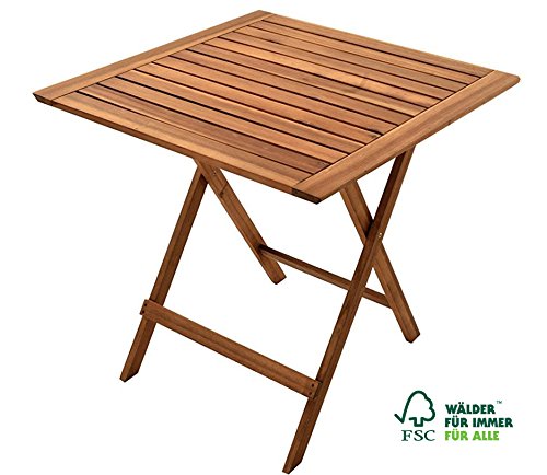 SAM Gartentisch Blossom, ca. 60x60 cm, klappbarer Balkontisch, Akazien-Holz, FSC® 100% zertifiziert, ideal für Balkon und Garten