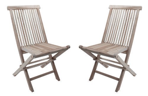 SAM® Sparset: 2 x Teak-Holz Klappstuhl, Gartenstuhl Java, zusammenklappbarer Hochlehner aus Massivholz, leicht zu verstauen, ideal für Balkon, Terrasse oder Garten