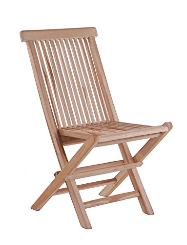 SAM® Sparset: 2 x Teak-Holz Klappstuhl, Gartenstuhl Menorca, zusammenklappbarer Hochlehner aus Massivholz, leicht zu Verstauen, ideal für Balkon, Terrasse oder Garten [53263248]