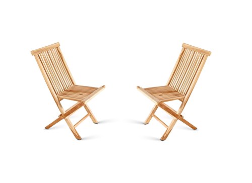 SAM® Sparset: 2x Klappstuhl, Balkon-stuhl, aus massivem Teakholz Massivholz Gartenstuhl Klappstuhl mit Verstärkungen an den Beinen