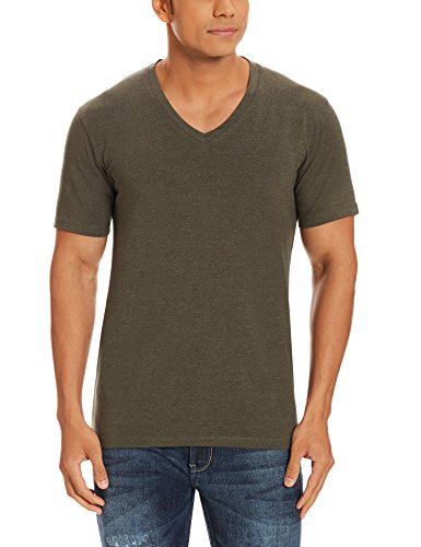 SELECTED HOMME Herren T-Shirt Pima Drill Ss Deep V-neck Noos Id