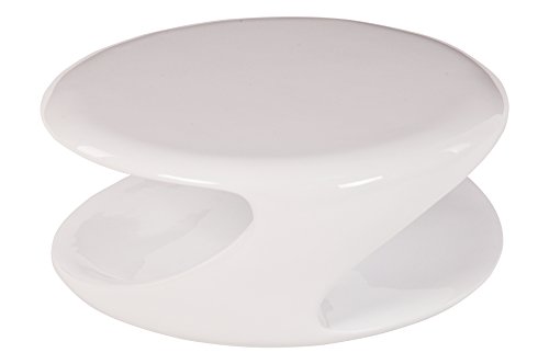 SalesFever Stilvoller Couchtisch Izan in Weiß, aus Fiberglas, mit hochglänzender Lackierung, 80 x 80 x 33 Cm