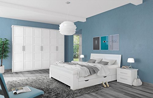 Schlafzimmer Komplett - Set A Malie, 5-teilig, Farbe: Weiß