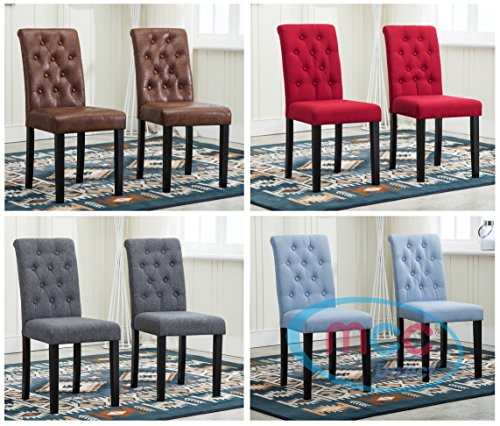 Set von 2 Gefüttert Stoff Esszimmer Stühle, die Solide Beine aus Holz für Home & gewerblichen Restaurants [braun * blau * rot * grau *]