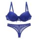 Shujin Damen Elegant BH Set V Push-Up Spitze BH Bra mit Strass Deko Büstenhalter Bügel-BH & Spitze Slip Lingerie Dessous Set