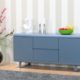 Sideboard Nancy Highboard Schubladen Kommode Anrichte Schrank Möbel grau matt