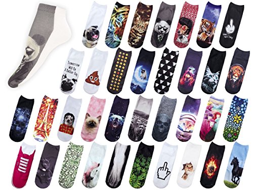 Socken bunt mit lustigen Motiven Print Socken Motivsocken Damen Herren ALSINO