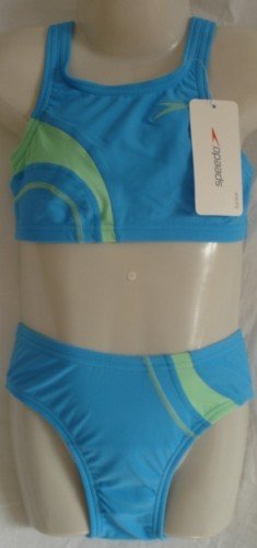 Speedo Ripple 2 piece Tankini Mädchen Bikini türkis blau Gr. 116