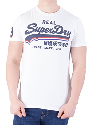 Superdry Herren Vintages dreifaches Tropfen-T - Shirt, Weiß
