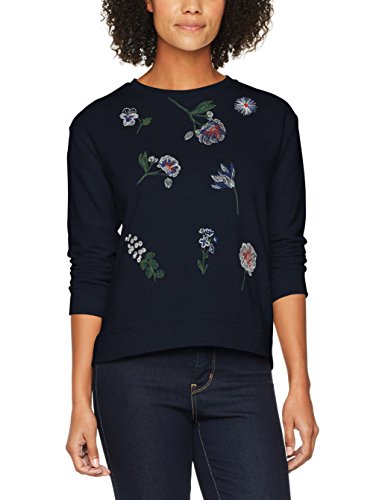 TOM TAILOR Denim Damen Sweatshirt Embroidery Sweater Allover