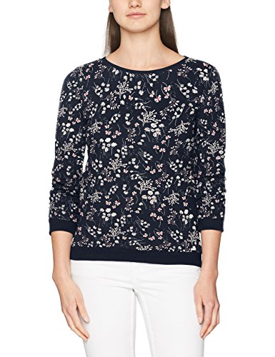 TOM TAILOR Denim Damen Sweatshirt Flower Sweat W/Gathered Sleeve