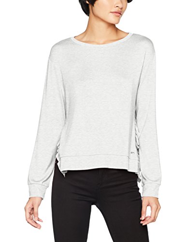 TOM TAILOR Denim Damen Sweatshirt Sweat with Rib Ruffles