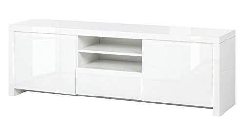 TV Lowboard Sideboard Fernseherschrank Hochglanz weiß