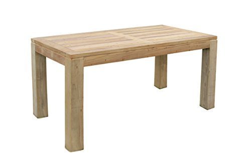 Teak Holz Tisch rechteckig mit quadratischen Eckbeinen 180x90x75cm