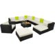 TecTake Hochwertige XXL Aluminium Poly-Rattan Lounge Sitzgruppe Set inkl. Klemmen - diverse Farben -