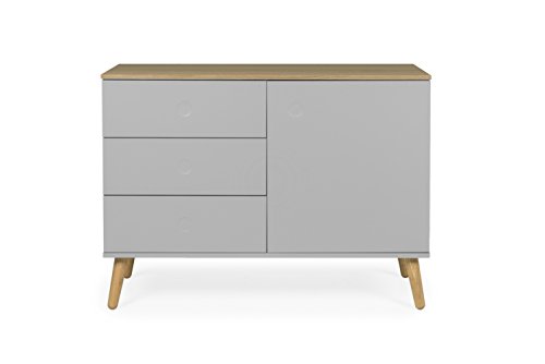 Tenzo 1674-612 Dot Designer Sideboard Holz, grau / eiche, 43 x 109 x 79 cm