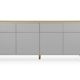 Tenzo 1678-612 Dot Designer Sideboard Holz, grau / eiche, 43 x 192 x 86 cm