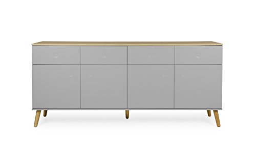 Tenzo 1678-612 Dot Designer Sideboard Holz, grau / eiche, 43 x 192 x 86 cm