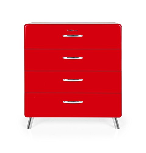 Tenzo 4924-028 Cobra Designer Kommode, 92 x 86 x 43 cm, MDF lackiert, rot
