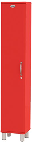 Tenzo 5131-027 Malibu Designer Hochschrank, abschließbar, 185 x 35 x 34 cm, MDF lackiert, rot