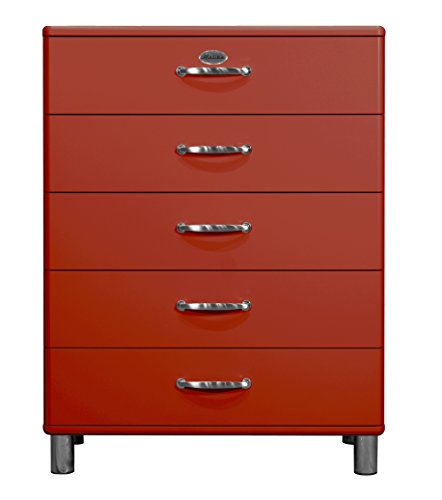 Tenzo 5295-028 Malibu Designer Kommode, MDF lackiert, 111 x 86 x 41 cm, rot