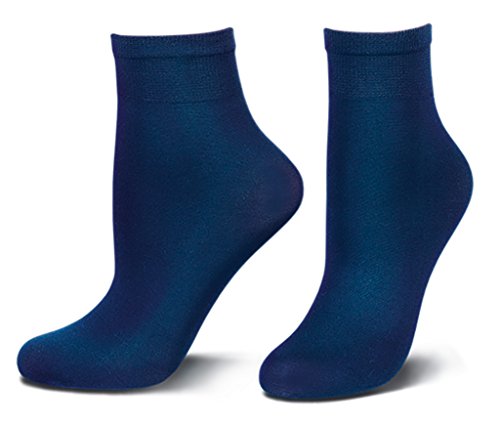 Tom Tailor Damen Socken 60d blau 9909 Damen Blickdicht evening blue Feinsöckchen ankle-socks