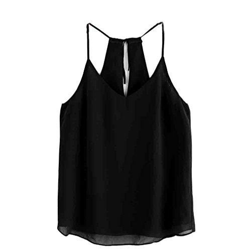 Tops für Frauen lmmvp Damen Chiffon Sommer Tank Crop Tops Bluse