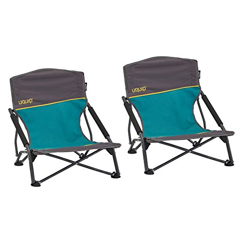 Uquip 2er Set Strandstuhl Sandy - Bequemer Klappstuhl mit Traglast bis 120 kg (17x17x65cm)