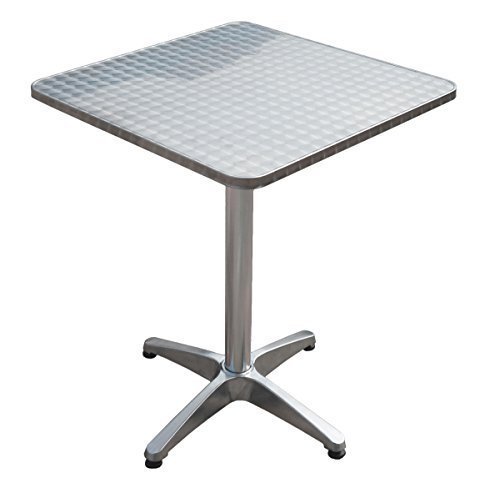 VARILANDO quadratischer Bistro-Klapptisch aus Stahl mit Aluminium-Gestell 60x60 cm Garten-Tisch Klapptisch Esstisch Kaffetisch