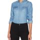 VERO MODA Damen Bluse Vmvera LS Denim Shirt Lt Blue GA NOOS