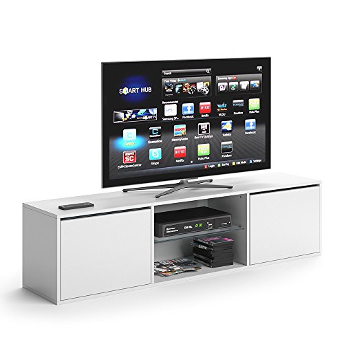 VICCO TV Lowboard PEGASUS 160cm Weiß - Fernsehtisch Sideboard Weiss Board Schrank Regal Fernsehschrank
