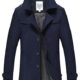 Vogstyle Herren Jungen Langarm Cabanjacke Reverskragen Trenchcoat Mantel Kurzmantel Einreihig Jack Anzug