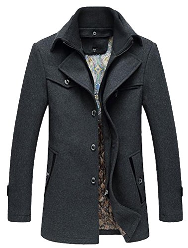 Vogstyle Herren Winter Mantel Jacke Klassischer Herrenmode Wollmäntel Wintermantel WärmeJacke Coat