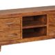 WOHNLING Lowboard Massivholz Sheesham Kommode 135 cm TV-Board Ablage-Fach Landhaus-Stil 4 Schubladen 2 Föcher Unikat Echt-Holz Hifi-Rack 57 cm hoch Sideboard Deko Fernsehschrank offen Natur-Produkt