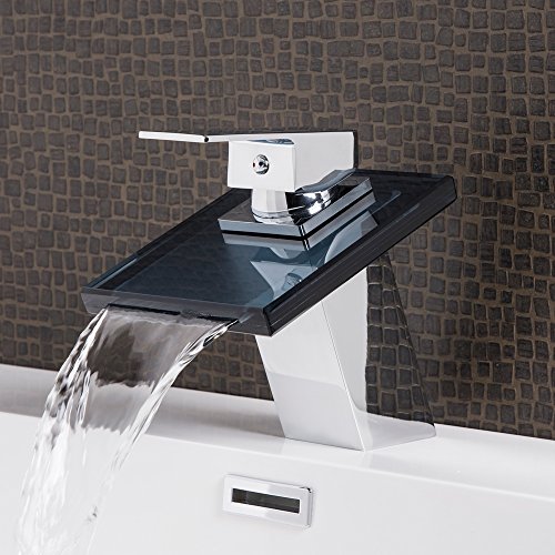 Wasserhahn New York Black Wasserfall Waschtisch Armatur Waschtischarmatur Waschbecken Waschbeckenarmatur Badezimmer Badarmatur