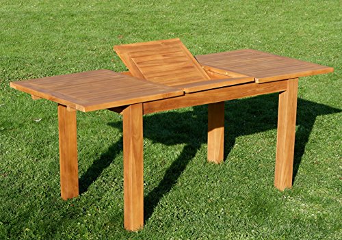 Wuchtiger TEAK BIGFOOT Ausziehtisch Gartentisch 130-180x80 Holztisch Teaktisch Garten Tisch Holz JAV-EXT-BIGFOOT130-180 von AS-S