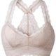 YIANNA Damen Spitzen BH ohne Bügel Blumen Racerback Atmungsaktiv Lace Bra mit Abnehmbare Gepolstert