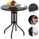 Yahee Gartentisch Esstisch Bistrotisch Balkontisch Gartenmöbel rund 60 cm Schwarz